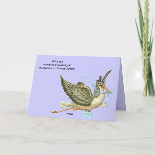 STORK BOY BABY SHOWER AANKONDIGING (Achterkant)