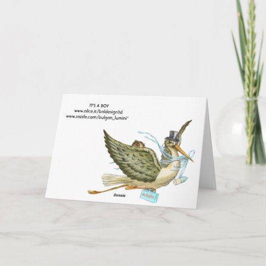 STORK BOY BABY SHOWER AANKONDIGING (Achterkant)