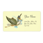 STORK BOY BABY SHOWER, blauw wit Etiket (Voorkant)