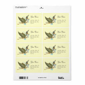 STORK BOY BABY SHOWER, blauw wit Etiket (Full Sheet)