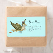 STORK BOY BABY SHOWER, blauw wit Etiket (Insitu)