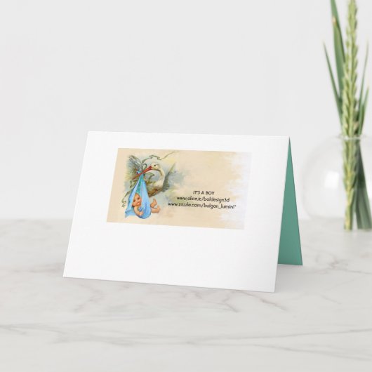 STORK BOY BABY SHOWER BLUE GEM MONOGRAM (Achterkant)