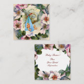 STORK BOY BABY SHOWER, PINK WILD ROZEN MONOGRAM INFORMATIEKAARTJE (Voorkant / Achterkant)