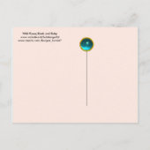 STORK BOY BABY SHOWER, PINK WILD ROZEN MONOGRAM UITNODIGING BRIEFKAART (Achterkant)