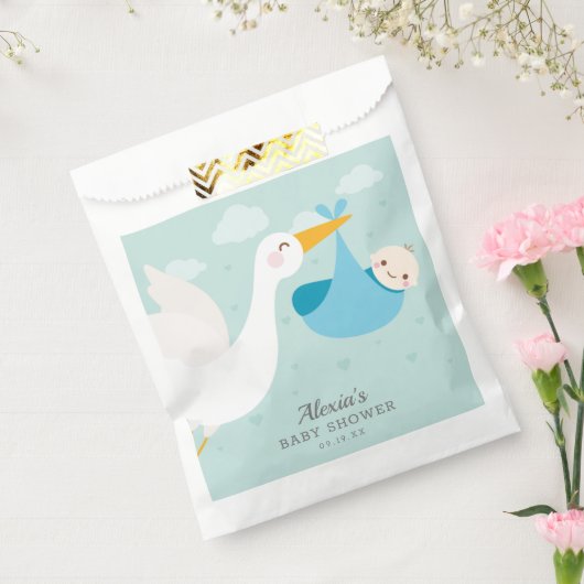Stork Boy Bundle-Baby shower Bedankzakje (Gezegeld)