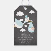 Stork Boys Baby shower Favor Gift Label Cadeaulabel (Voorkant)