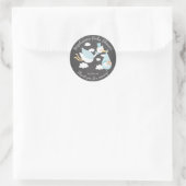 Stork Boys Baby shower Favor Sticker (Tas)