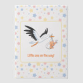 Stork Carrying Baby Selfie Baby shower Insert Vellum Uitnodigingen (Voorkant)