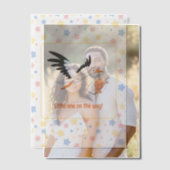Stork Carrying Baby Selfie Baby shower Insert Vellum Uitnodigingen (Offset (Koppel))