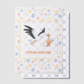 Stork Carrying Baby Selfie Baby shower Insert Vellum Uitnodigingen (Offset (Uitnodiging))