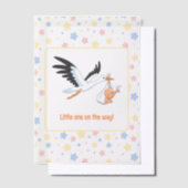 Stork Carrying Baby Selfie Baby shower Insert Vellum Uitnodigingen (Offset)