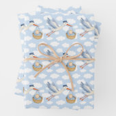 Stork Delivery Baby Boy Wrapping Paper – Schattige (In situ)