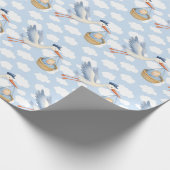 Stork Delivery Baby Boy Wrapping Paper – Schattige Cadeaupapier (Hoek)