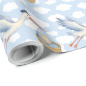 Stork Delivery Baby Boy Wrapping Paper – Schattige Cadeaupapier (Rol Hoek)