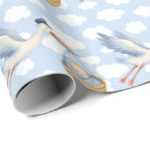 Stork Delivery Baby Boy Wrapping Paper – Schattige Cadeaupapier (Rol Hoek)