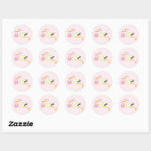 Stork Delivery Baby Girl Pink Ronde Sticker (Vel)