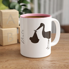 Stork Delivery Baby Zonneverloskundige Doula Coffe Tweekleurige Koffiemok