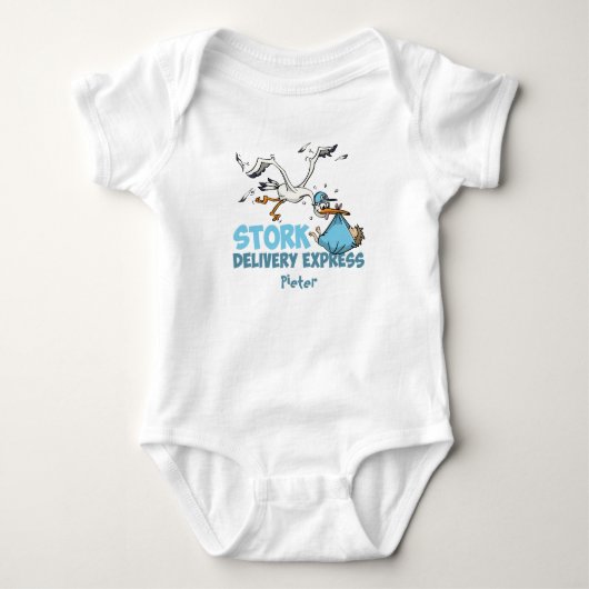 Stork Delivery – Gepersonaliseerde baby romper (Voorkant)