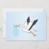 Stork Design Baby Boy Birth Aankondiging (Achterkant)