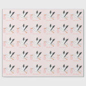 Stork Design Baby shower Cadeaupapier (Vlak)