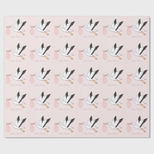 Stork Design Baby shower Cadeaupapier (Vlak)