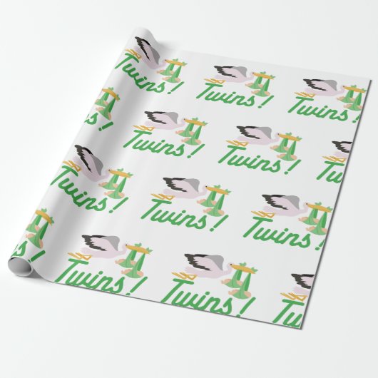 Stork die Twins levert Cadeaupapier (Uitgerold)