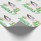 Stork die Twins levert Cadeaupapier (Hoek)