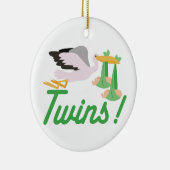 Stork die Twins levert Keramisch Ornament (Rechts)