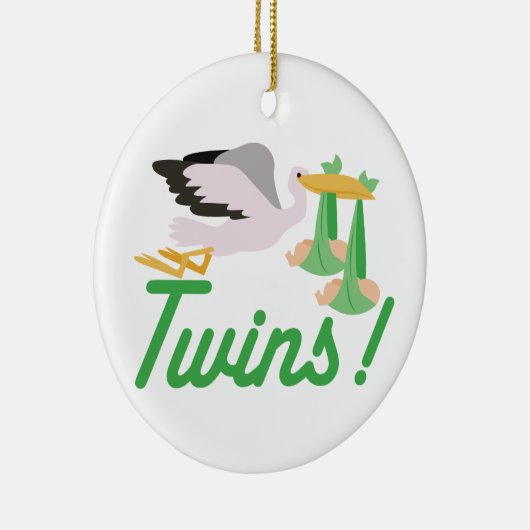 Stork die Twins levert Keramisch Ornament (Rechts)