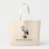 Stork Doula of vroedvrouw promotionele Grote Tote Bag (Voorkant)