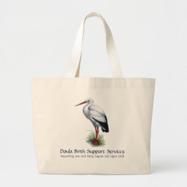Stork Doula of vroedvrouw promotionele Grote Tote Bag