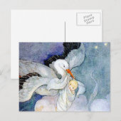 Stork en Baby Briefkaart (Voorkant / Achterkant)