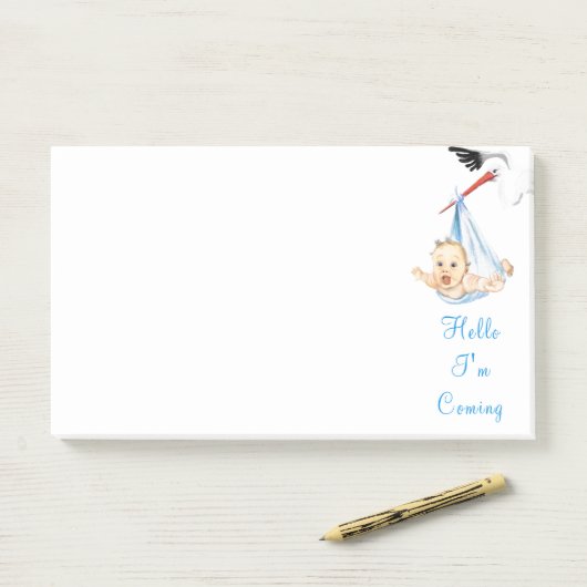 Stork en Baby Post-it® notes Funny (Op bureau)