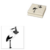 Stork en Baby Rubberstempel (Gestempeld)