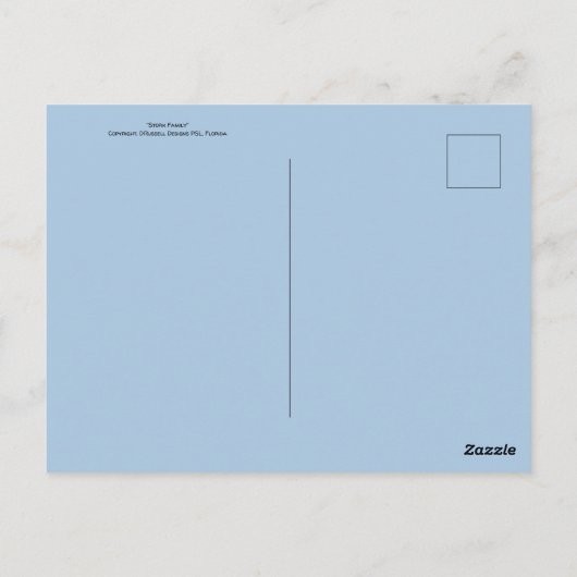 "Stork Family" Briefkaart (Achterkant)