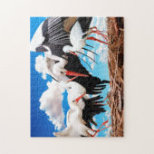 Stork Family, Jigzaag Puzzle Legpuzzel (Verticaal)