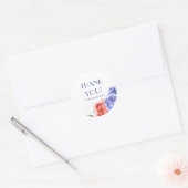 . Stork Floral Waterverf Baby shower Bedankt Ronde Sticker (Envelop)