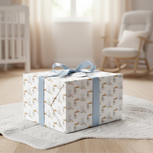 Stork Gift Wrap voor Precious Arrivals! Inpakpapier Vel