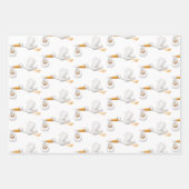 Stork Gift Wrap voor Precious Arrivals! Inpakpapier Vel (Voorkant)