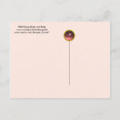 STORK GIRL BABY SHOWER, PINK WILD ROZEN MONOGRAM UITNODIGING BRIEFKAART (Achterkant)