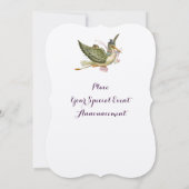 STORK GIRL-BABY SHOWER, zilvermetel Kaart (Achterkant)