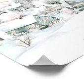 Stork Girl Winter Baby shower Kaarten & Geschenken Poster (Hoek)