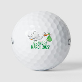 Stork Grandpa/oom Baby Announcement Golf Balls Golfballen