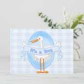 Stork Het is een Baby shower-uitnodiging. Kaart (Staand voorkant)