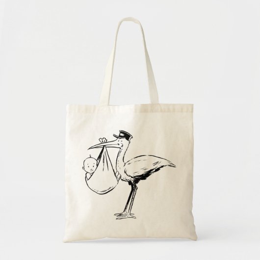 Stork Holding A Baby Canvas tas (Voorkant)
