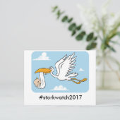 Stork-horloge Briefkaart (Staand voorkant)