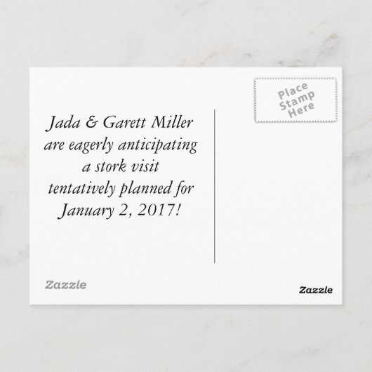 Stork-horloge Briefkaart (Achterkant)