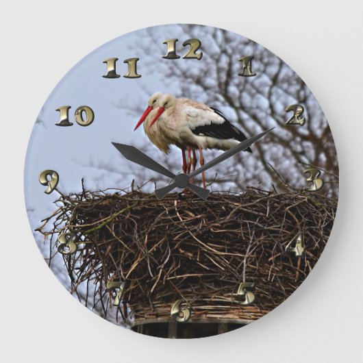 Stork in Nest Grote Klok (Voorkant)