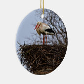 Stork in Nest Keramisch Ornament (Rechts)