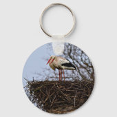 Stork in Nest Sleutelhanger (Voorkant)